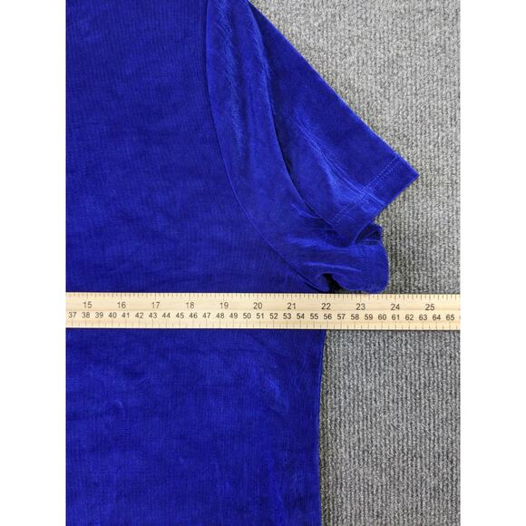 Citiknits Maxi Dress Womens XL Stretchy Pullover Minimal Slinky Full Long Cobalt - Picture 14 of 16